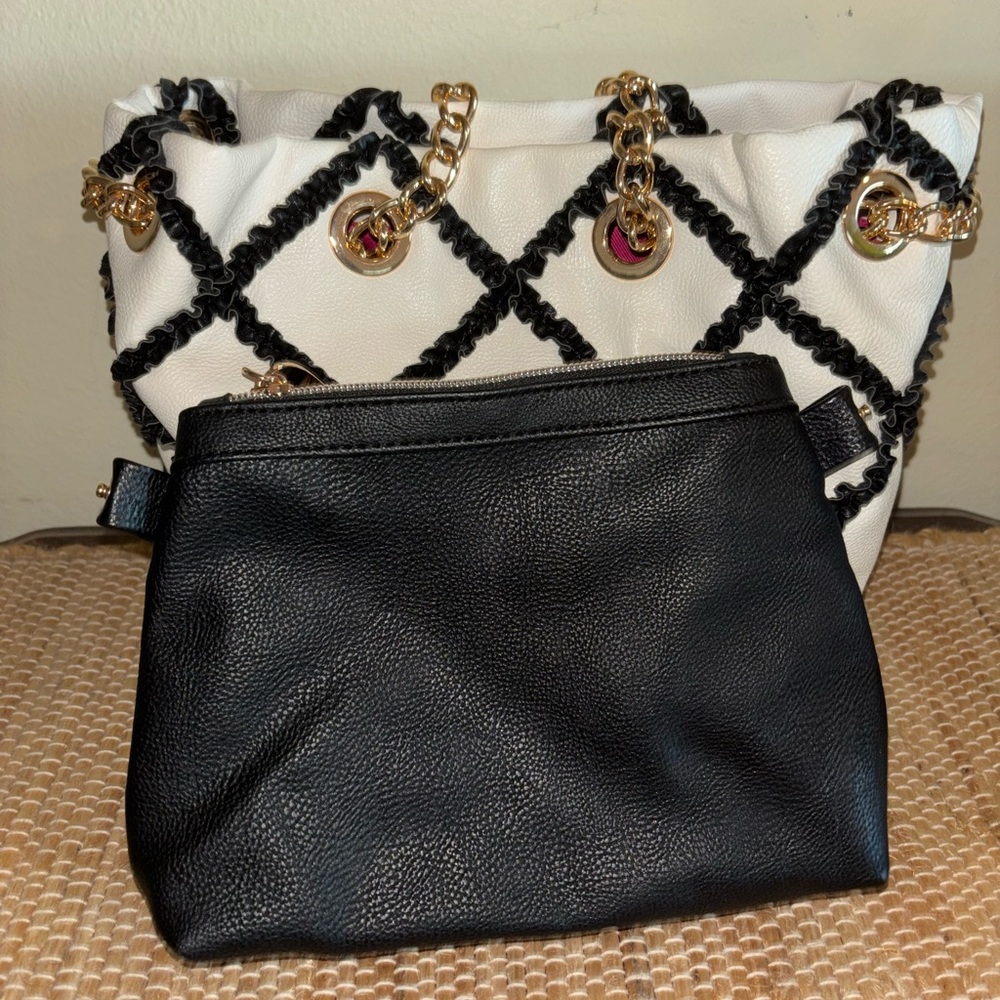 Betsy Johnson Elegant Black and White Tote Bag - Picture 11 of 11